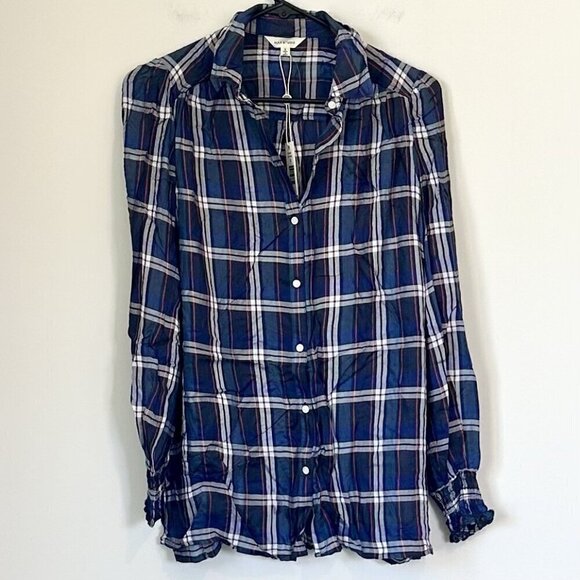 NWT Max Studio Plaid Button-Up Blouse - Size Small - Picture 2 of 6